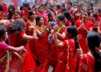 हिन्दू महिलाहरु हरितालिका तीज मनाउँदै, पारिवारिक कल्याणको कामना गर्न महादेवको व्रत