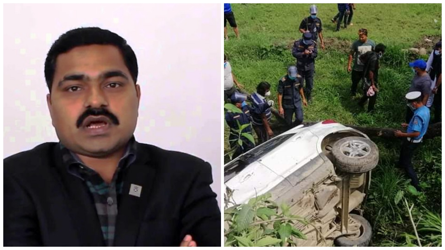 काठमाडौ जाँदै गरेका संघिय संसद शाहको कार दुम्कीबासमा दुर्घटना