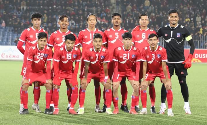 एएफसी यु-२३ एसियन कप छनोटको अन्तिम खेलमा नेपाल लेबनानसँग खेल्दै