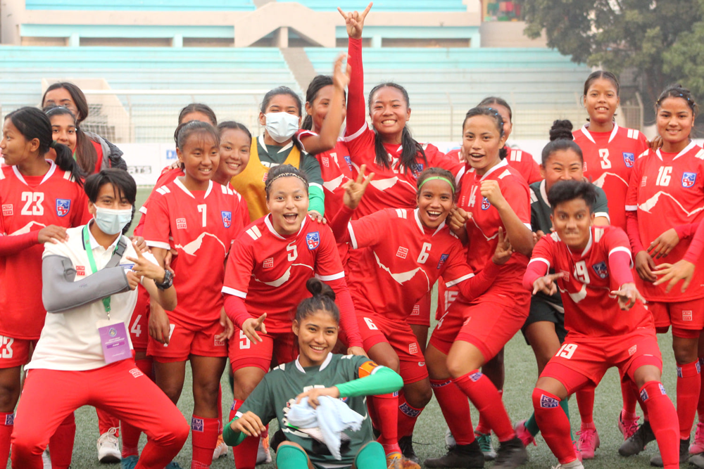 साफ महिला फुटबल च्याम्पियनसिप : भूटानलाई हराउँदै नेपाल सेमिफाइनलमा