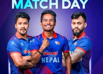 मैत्रीपूर्ण टि-२० क्रिकेट प्रतियोगितामा नेपाल र हङकङ खेल्दै